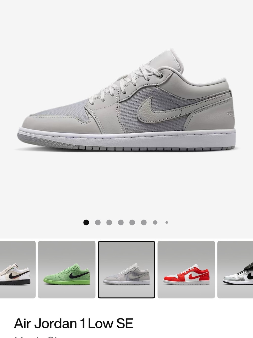 Nike Air Jordan 1 Low SE - Light Grey/White
